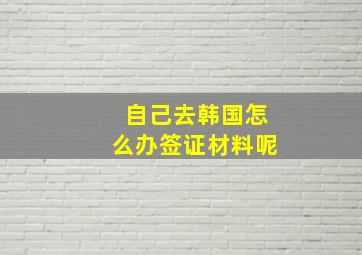 自己去韩国怎么办签证材料呢