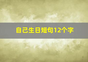 自己生日短句12个字