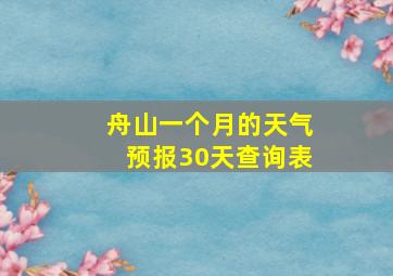 舟山一个月的天气预报30天查询表