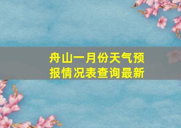 舟山一月份天气预报情况表查询最新