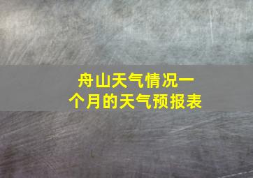 舟山天气情况一个月的天气预报表