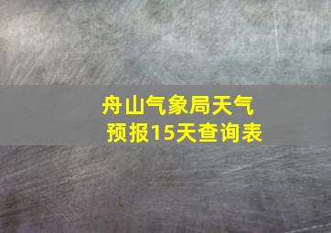 舟山气象局天气预报15天查询表