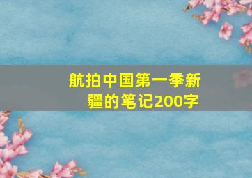 航拍中国第一季新疆的笔记200字