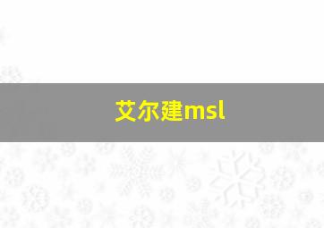 艾尔建msl