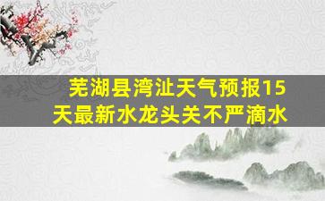 芜湖县湾沚天气预报15天最新水龙头关不严滴水