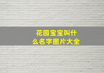 花园宝宝叫什么名字图片大全