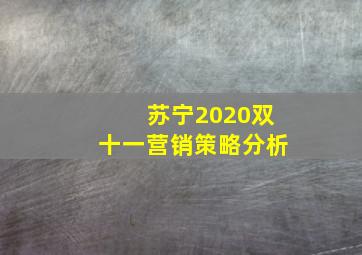 苏宁2020双十一营销策略分析