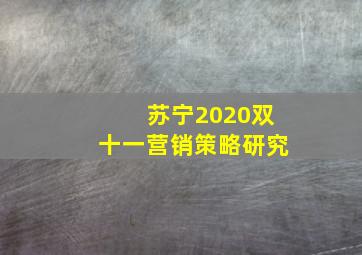 苏宁2020双十一营销策略研究