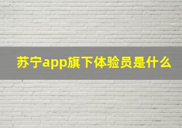 苏宁app旗下体验员是什么