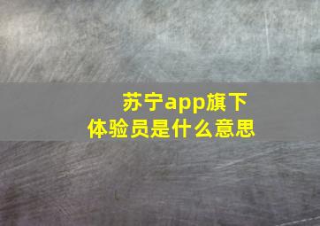 苏宁app旗下体验员是什么意思