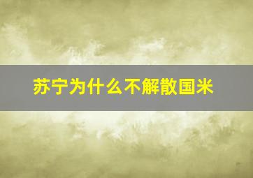 苏宁为什么不解散国米