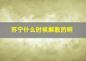 苏宁什么时候解散的啊