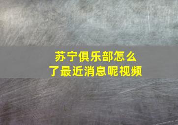 苏宁俱乐部怎么了最近消息呢视频