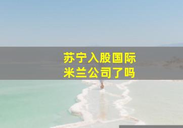 苏宁入股国际米兰公司了吗