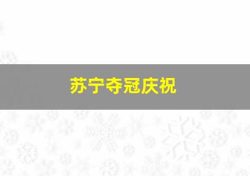 苏宁夺冠庆祝