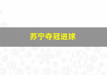 苏宁夺冠进球