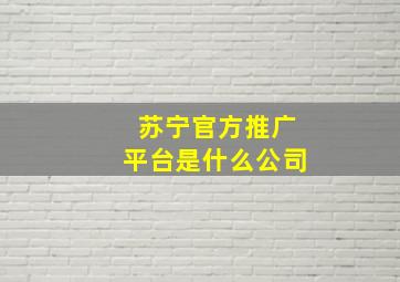 苏宁官方推广平台是什么公司