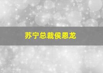 苏宁总裁侯恩龙