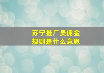 苏宁推广员佣金规则是什么意思