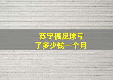 苏宁搞足球亏了多少钱一个月