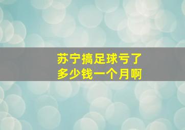 苏宁搞足球亏了多少钱一个月啊