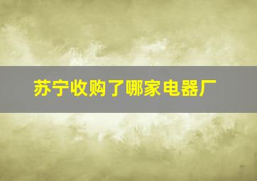 苏宁收购了哪家电器厂