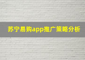 苏宁易购app推广策略分析