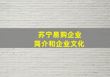 苏宁易购企业简介和企业文化