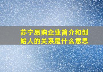 苏宁易购企业简介和创始人的关系是什么意思