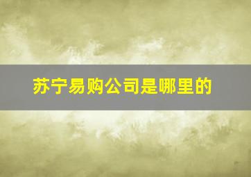 苏宁易购公司是哪里的