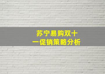 苏宁易购双十一促销策略分析