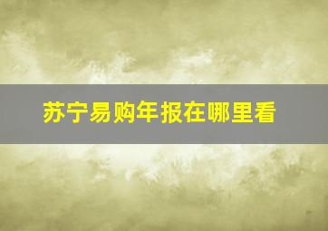 苏宁易购年报在哪里看