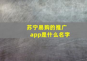 苏宁易购的推广app是什么名字