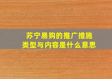 苏宁易购的推广措施类型与内容是什么意思