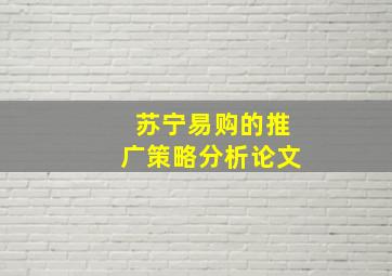 苏宁易购的推广策略分析论文