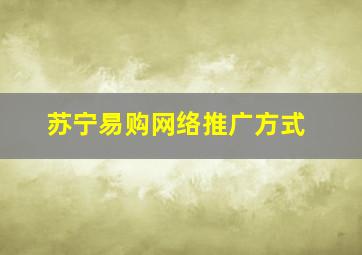 苏宁易购网络推广方式