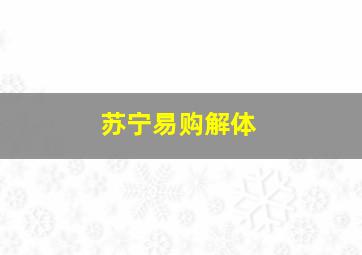 苏宁易购解体