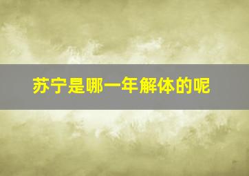 苏宁是哪一年解体的呢