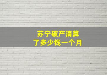 苏宁破产清算了多少钱一个月