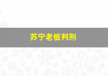 苏宁老板判刑