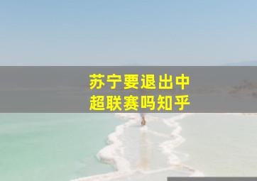 苏宁要退出中超联赛吗知乎