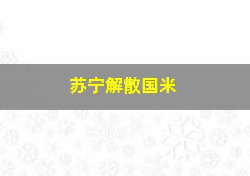 苏宁解散国米