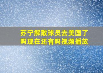 苏宁解散球员去美国了吗现在还有吗视频播放