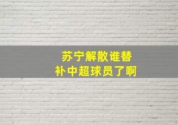 苏宁解散谁替补中超球员了啊