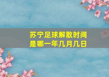 苏宁足球解散时间是哪一年几月几日