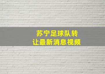 苏宁足球队转让最新消息视频