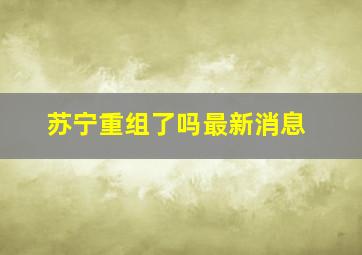 苏宁重组了吗最新消息