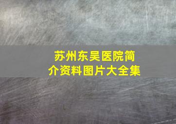 苏州东吴医院简介资料图片大全集