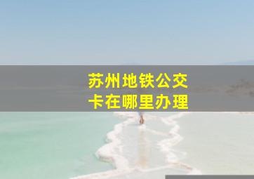 苏州地铁公交卡在哪里办理