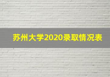 苏州大学2020录取情况表